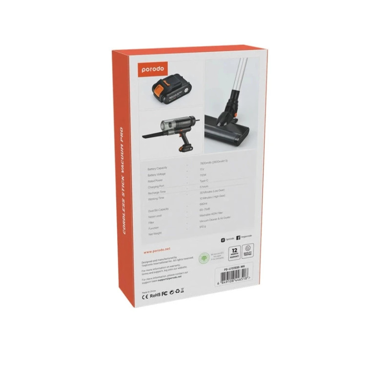 جارو شارژی عصایی پرودو مدل PD-LFST030-BK