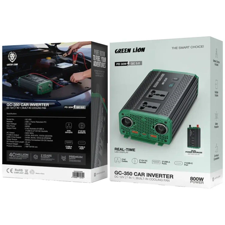اینورتر خودرو ۸۰۰ وات گرین لاین مدل GC-350