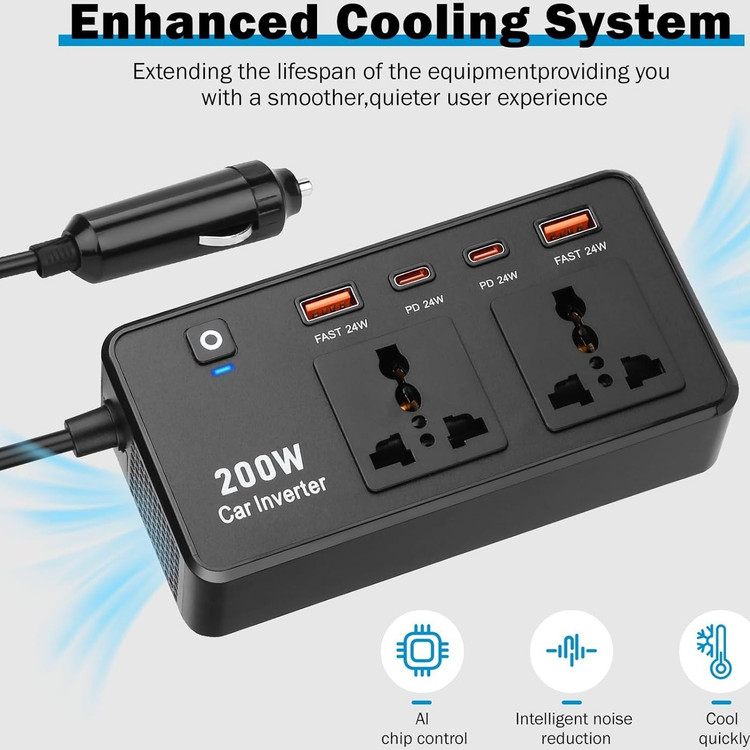 اینورتر فندکی خودرو گرین لاین مدل GC-200