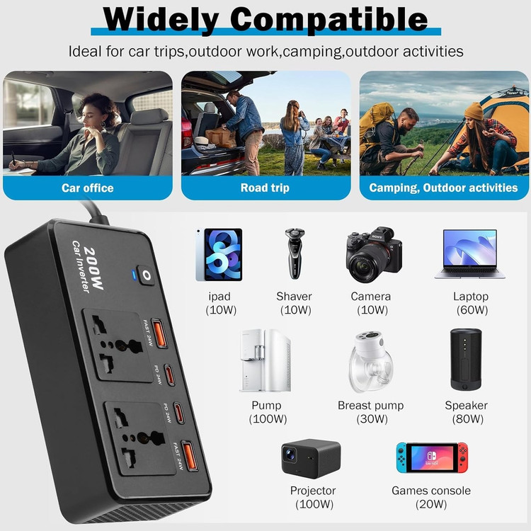 اینورتر فندکی خودرو گرین لاین مدل GC-200