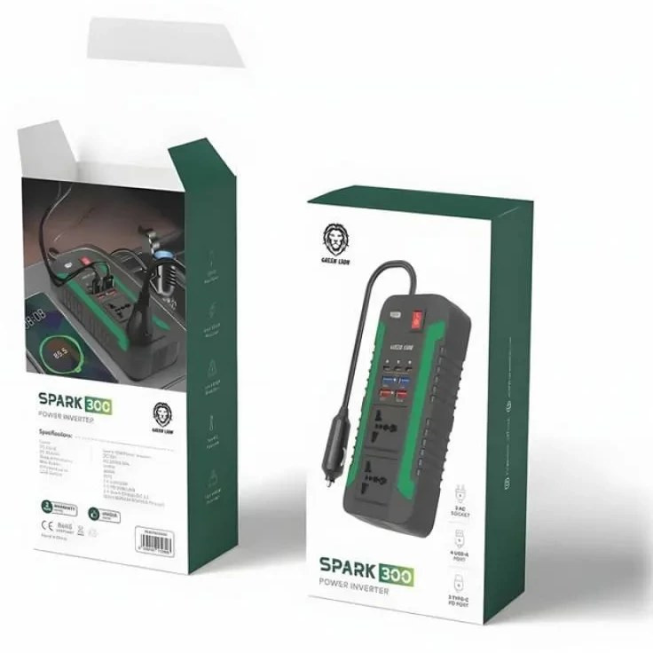 اینورتر فندکی خودرو گرین لاین مدل SPARK300 ظرفیت ۳۰۰ وات