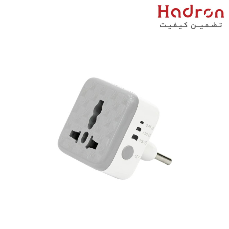 تبدیل سه به دو و محافظ برق هادرون مدل p10 تایمردار
