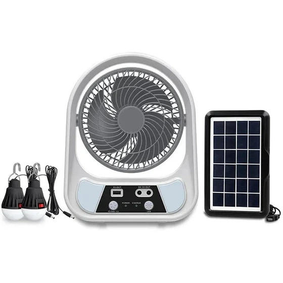 پنکه خورشیدی ایزی پاور مدل 606 سایز ۶ اینچ با پاوربانک و LED