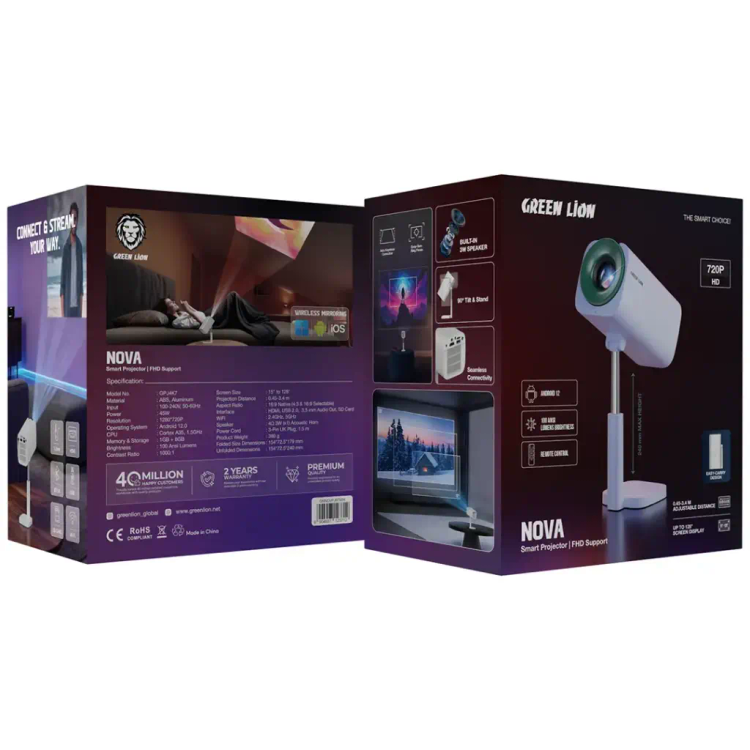 ویدئو پروژکتور گرین لاین مدل Nova Smart GNNOVPJRTWH