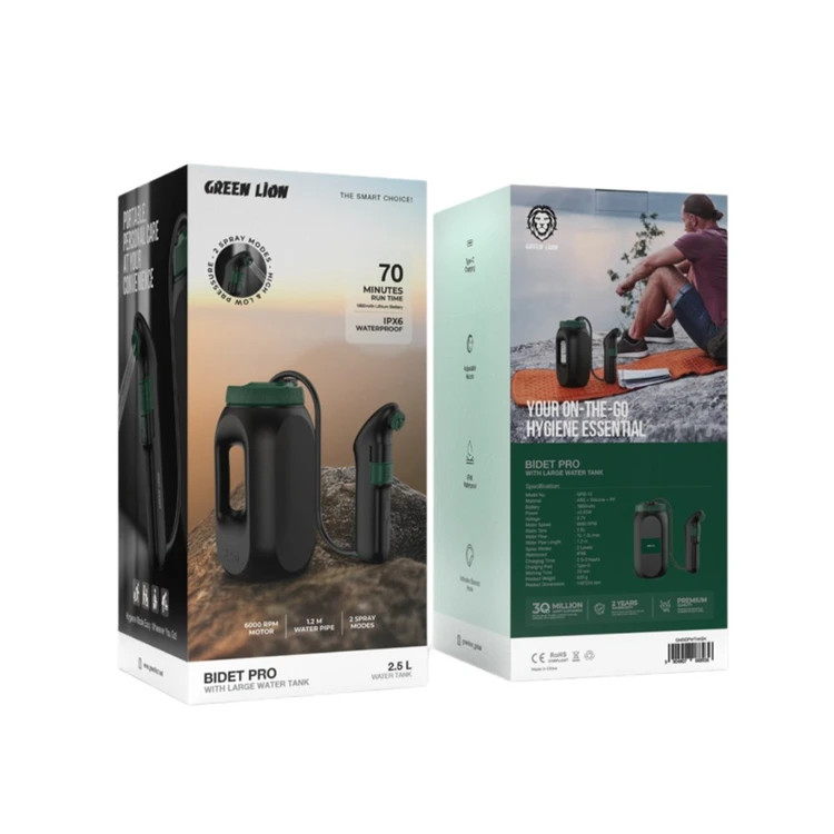 دوش و بیده مسافرتی گرین لاین مدل Bidet Pro با مخزن ۲.۵ لیتری