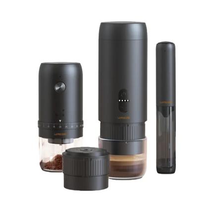 دستگاه قهوه ساز شارژی به همراه آسیاب و فوم زن LEPRESSO COFFEE KIT