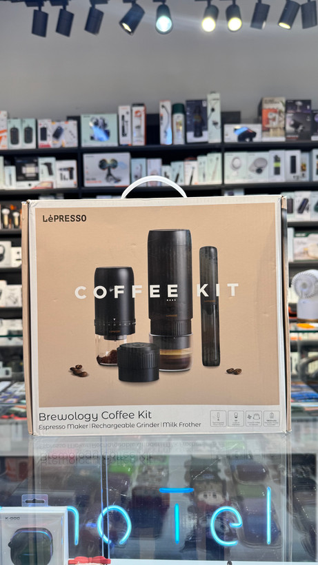 دستگاه قهوه ساز شارژی به همراه آسیاب و فوم زن LEPRESSO COFFEE KIT
