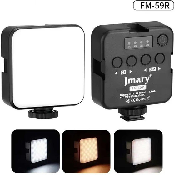 نور LED جی ماری Jmary FM-59R | ویدیو لایت قابل شارژ تولید محتوا و عکاسی