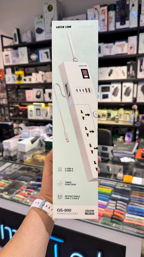 چندراهی برق گرین مدل GS-800 ظرفیت ۳۵۰۰ وات با ۴ خروجی و کابل ۲ متر