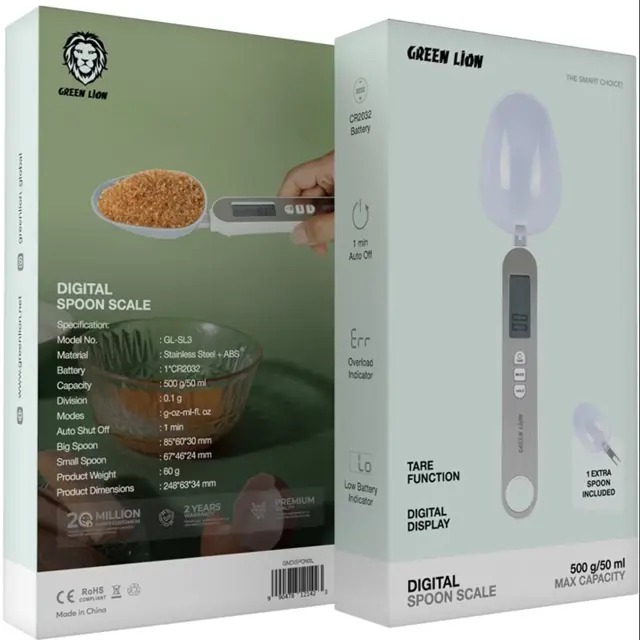 ترازوی دیجیتال قاشقی گرین لاین مدل GL-SL3 ظرفیت 500 گرم اصلی