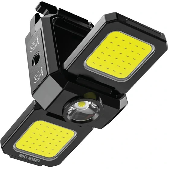 چراغ کمپینگ و کار Green Lion مدل GL-FL9 | چراغ LED قابل حمل با باتری قدرتمند