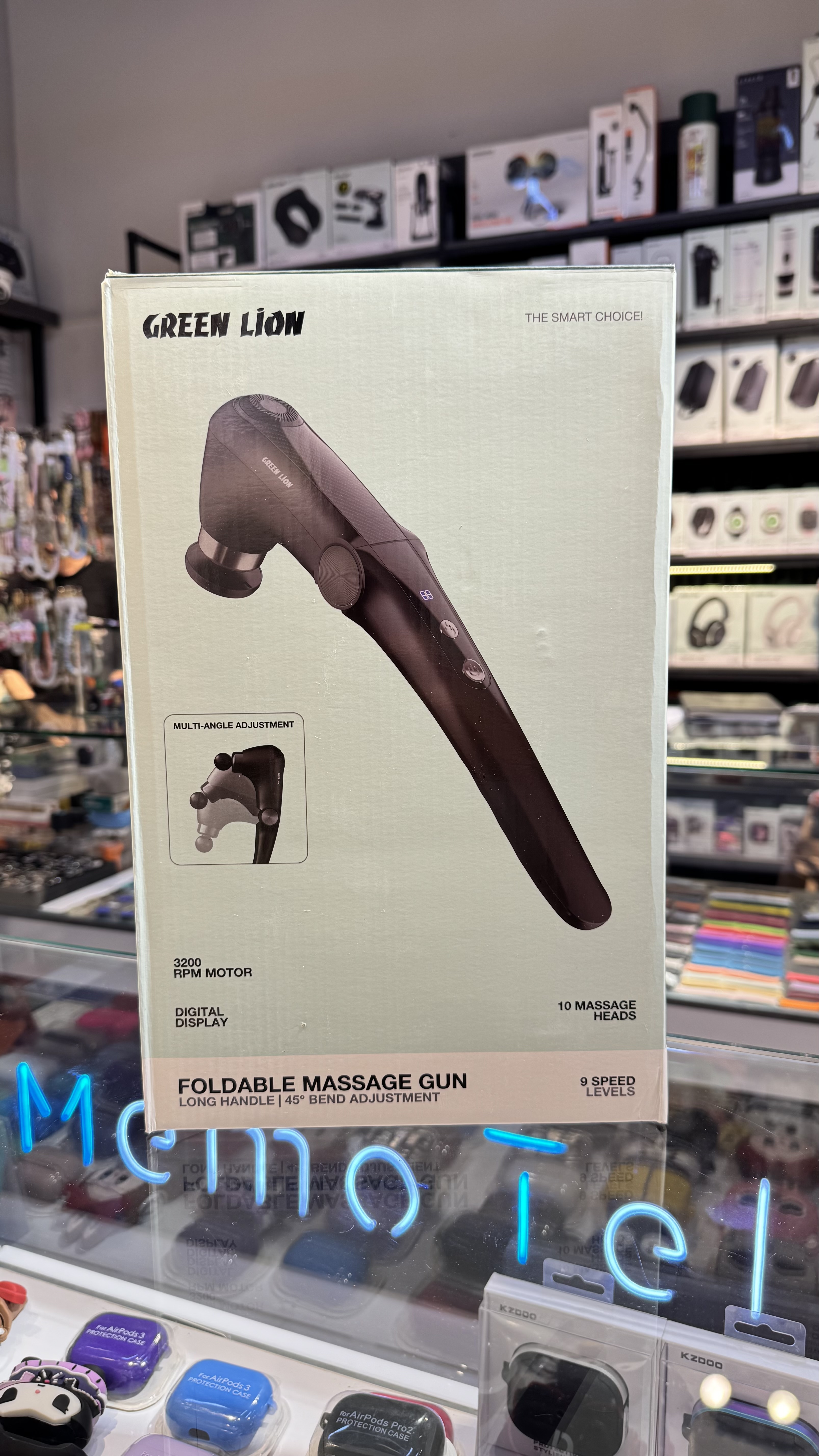 ماساژور تفنگی تاشو گرین لاین مدل Foldable Massage Gun با دسته قابل تنظیم