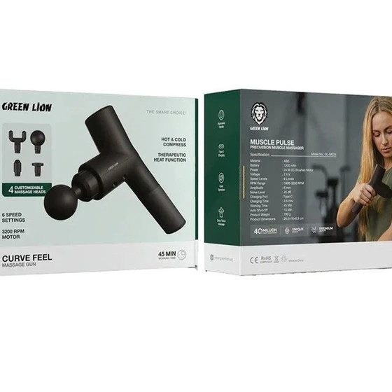 ماساژور تفنگی گرین لاین مدل Curve Feel Massage Gun با کمپرس گرم و سرذ