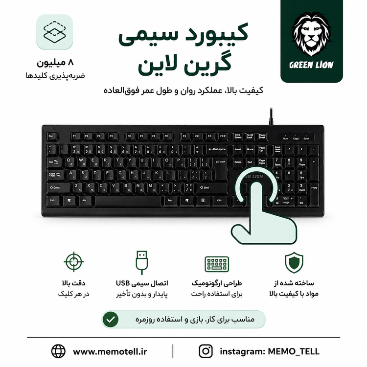 کیبورد و ماوس بی سیم گرین لاین مدل GKM-200