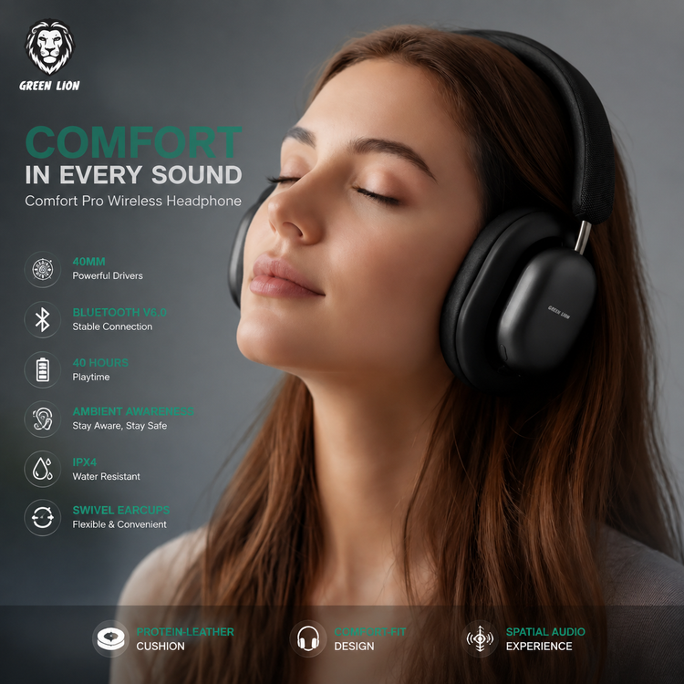 هدفون بیسیم گرین لاین Comfort Pro مدل GNCMFRTPRWHP