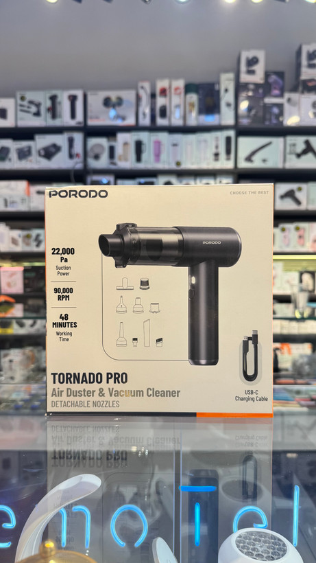 جارو شارژی و دمنده پورودو مدل TORNADO PRO چرخش فن ۹۰هزار دور در دقیقه