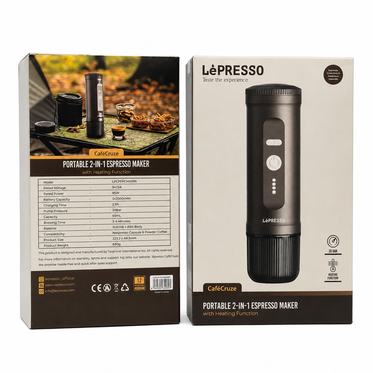 دستگاه اسپرسو شارژی لپرسو مدل LPCFFPCM0095 قابل حمل ۲ در ۱
